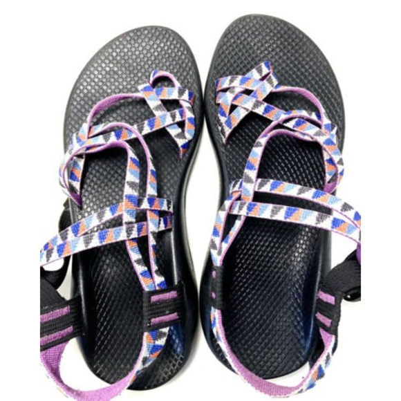 Chaco ZX2 Blue Pink Strapped Slingback EcoTread Sandals Womens Size 9 - Picture 8 of 11